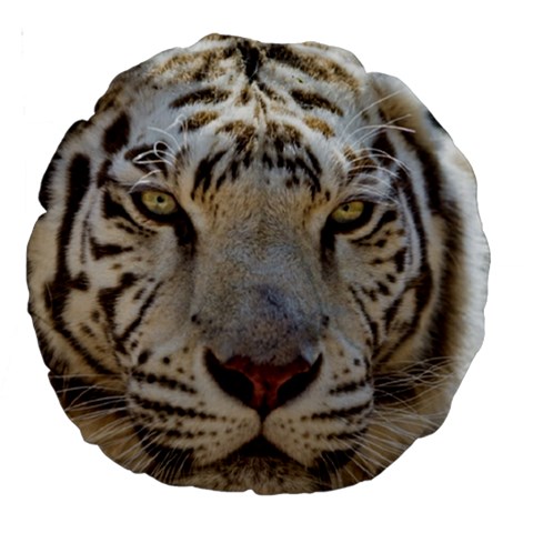 White Tiger 2 Large 18  Premium Round Cushion  from ArtsNow.com Front