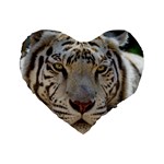 White Tiger 2 Standard 16  Premium Heart Shape Cushion 