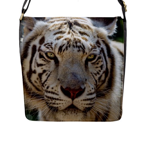 White Tiger 2 Flap Closure Messenger Bag (L) from ArtsNow.com Front