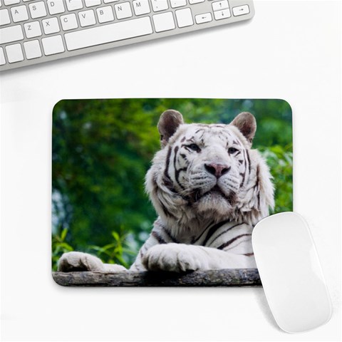 White Tiger Small Mousepad from ArtsNow.com Front