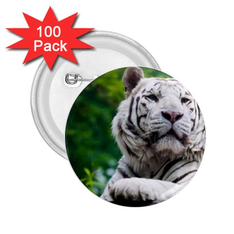 White Tiger 2.25  Button (100 pack) from ArtsNow.com Front