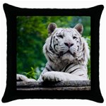 White Tiger Throw Pillow Case (Black)