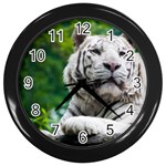 White Tiger Wall Clock (Black)