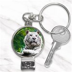 White Tiger Nail Clippers Key Chain