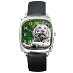 White Tiger Square Metal Watch