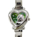 White Tiger Heart Italian Charm Watch