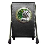 White Tiger Pen Holder Desk Clock