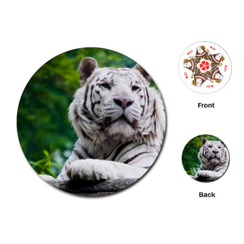 White Tiger Playing Cards (Round) from ArtsNow.com Front