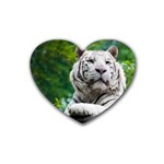 White Tiger Rubber Heart Coaster (4 pack)