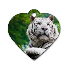 White Tiger Dog Tag Heart (Two Sides) from ArtsNow.com Back