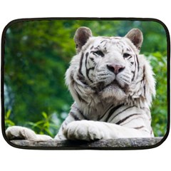 White Tiger Double Sided Fleece Blanket (Mini) from ArtsNow.com 35 x27  Blanket Back