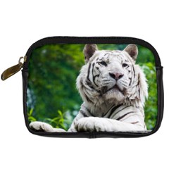 White Tiger Digital Camera Leather Case from ArtsNow.com Front