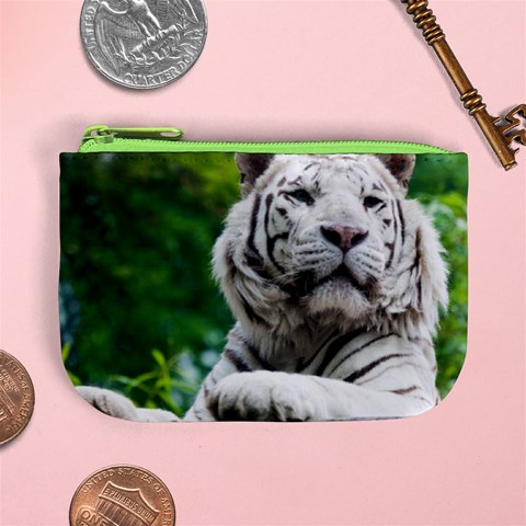 White Tiger Mini Coin Purse from ArtsNow.com Front
