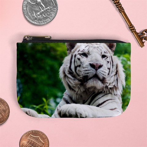 White Tiger Mini Coin Purse from ArtsNow.com Front