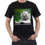 White Tiger Men s T-Shirt (Black)