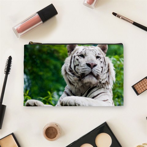 White Tiger Cosmetic Bag (Medium) from ArtsNow.com Front