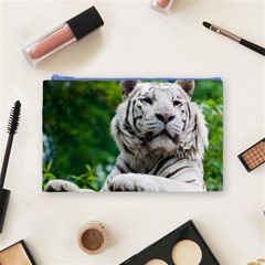 White Tiger Cosmetic Bag (Medium) from ArtsNow.com Front