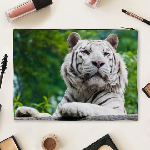 White Tiger Cosmetic Bag (XL) from ArtsNow.com Back