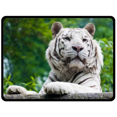 White Tiger Fleece Blanket (Large) from ArtsNow.com 80 x60  Blanket Front