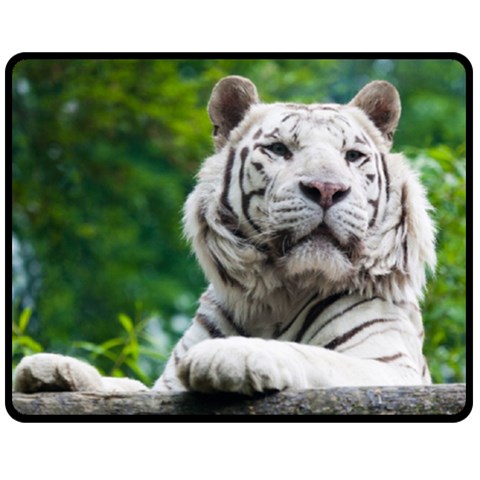 White Tiger Fleece Blanket (Medium) from ArtsNow.com 60 x50  Blanket Front