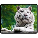 White Tiger Fleece Blanket (Medium)