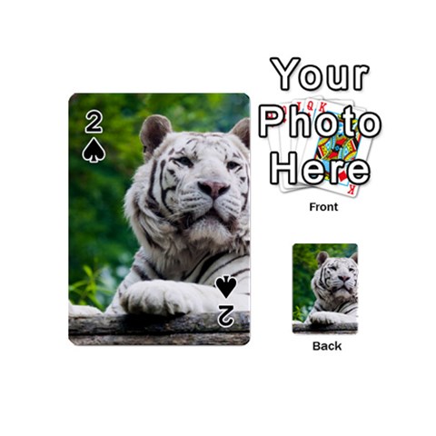 White Tiger Playing Cards 54 (Mini) from ArtsNow.com Front - Spade2