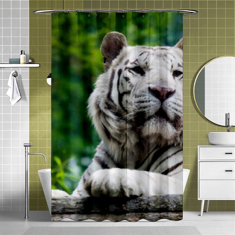 White Tiger Shower Curtain 48  x 72  (Small) from ArtsNow.com Curtain(48  X 72 ) - 42.18 x64.8  Curtain(48  X 72 )