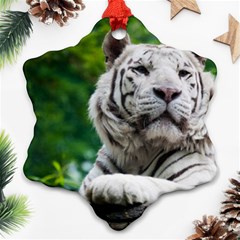 White Tiger Snowflake Ornament (Two Sides) from ArtsNow.com Back