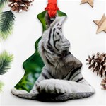 White Tiger Christmas Tree Ornament (Two Sides)