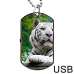 White Tiger Dog Tag USB Flash (One Side)