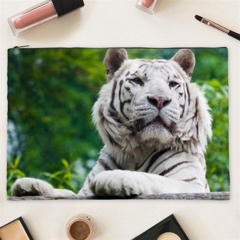 White Tiger Cosmetic Bag (XXL) from ArtsNow.com Front