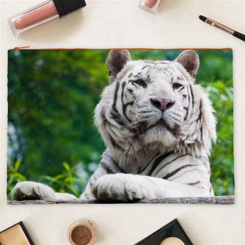 White Tiger Cosmetic Bag (XXL) from ArtsNow.com Front