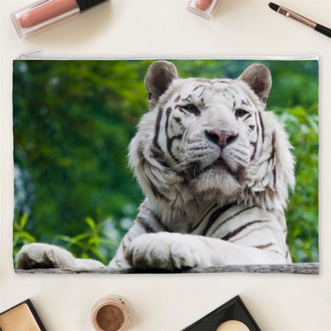 White Tiger Cosmetic Bag (XXXL) from ArtsNow.com Front