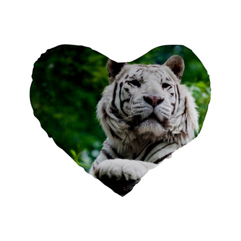 White Tiger Standard 16  Premium Heart Shape Cushion  from ArtsNow.com Front