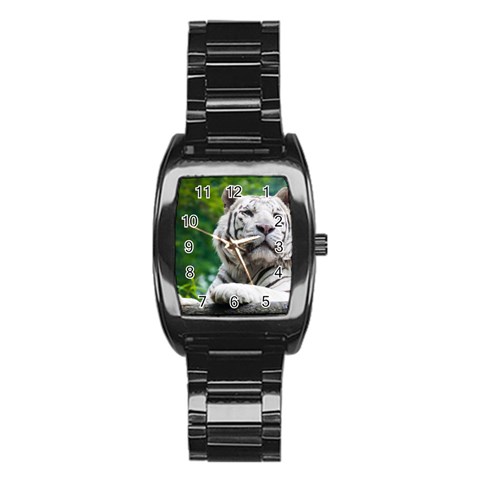 White Tiger Stainless Steel Barrel Watch from ArtsNow.com Front