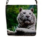 White Tiger Flap Closure Messenger Bag (L)