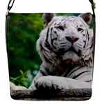 White Tiger Flap Closure Messenger Bag (S)