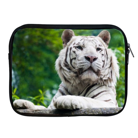 White Tiger Apple iPad Zipper Case from ArtsNow.com Front