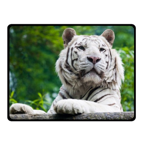 White Tiger Double Sided Fleece Blanket (Small) from ArtsNow.com 45 x34  Blanket Front