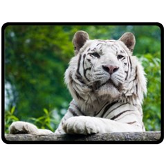 White Tiger Double Sided Fleece Blanket (Large) from ArtsNow.com 80 x60  Blanket Front