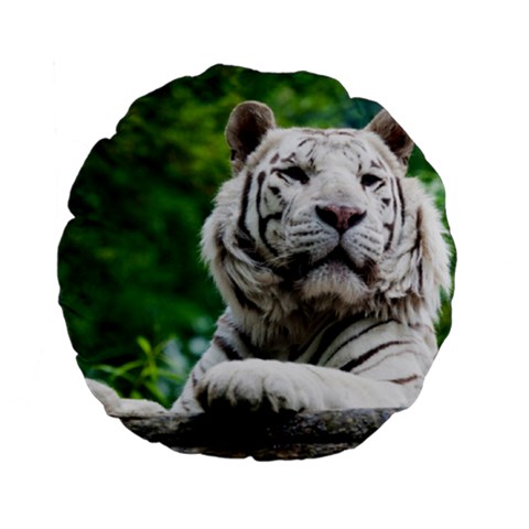 White Tiger Standard 15  Premium Flano Round Cushion  from ArtsNow.com Back