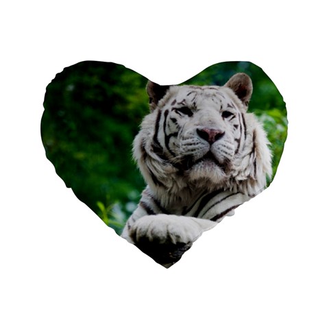 White Tiger Standard 16  Premium Flano Heart Shape Cushion  from ArtsNow.com Front