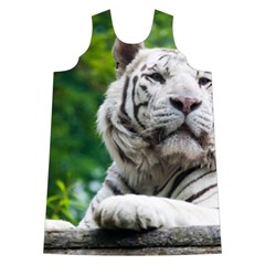 White Tiger Shoulder Cutout Velvet  One Piece from ArtsNow.com Front