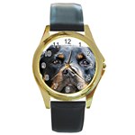 Rotwieller Round Gold Metal Watch