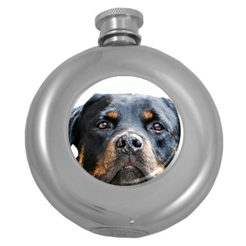 Rotwieller Hip Flask (5 oz) from ArtsNow.com Front