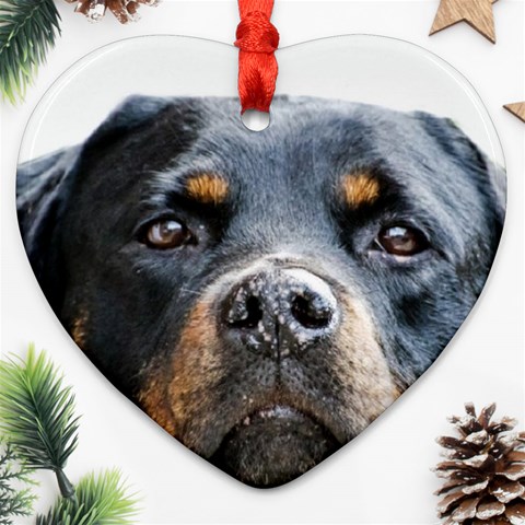 Rotwieller Heart Ornament (Two Sides) from ArtsNow.com Front