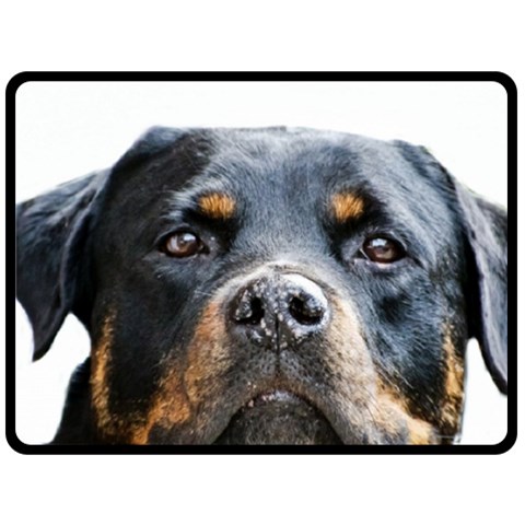 Rotwieller Fleece Blanket (Large) from ArtsNow.com 80 x60  Blanket Front