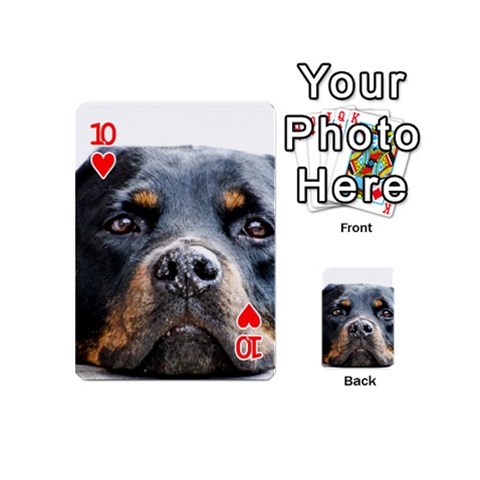 Rotwieller Playing Cards 54 (Mini) from ArtsNow.com Front - Heart10
