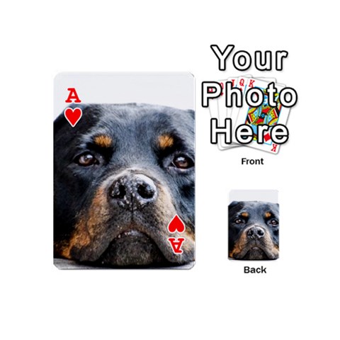 Ace Rotwieller Playing Cards 54 (Mini) from ArtsNow.com Front - HeartA