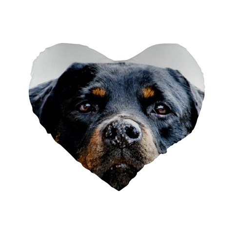Rotwieller Standard 16  Premium Heart Shape Cushion  from ArtsNow.com Front
